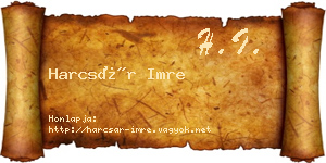 Harcsár Imre névjegykártya