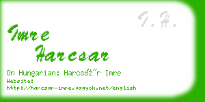 imre harcsar business card